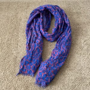 Pink and Blue Animal Print Scarf
